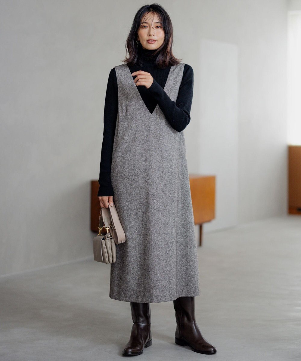 23区 シルクネップツイード ジャンパースカート 