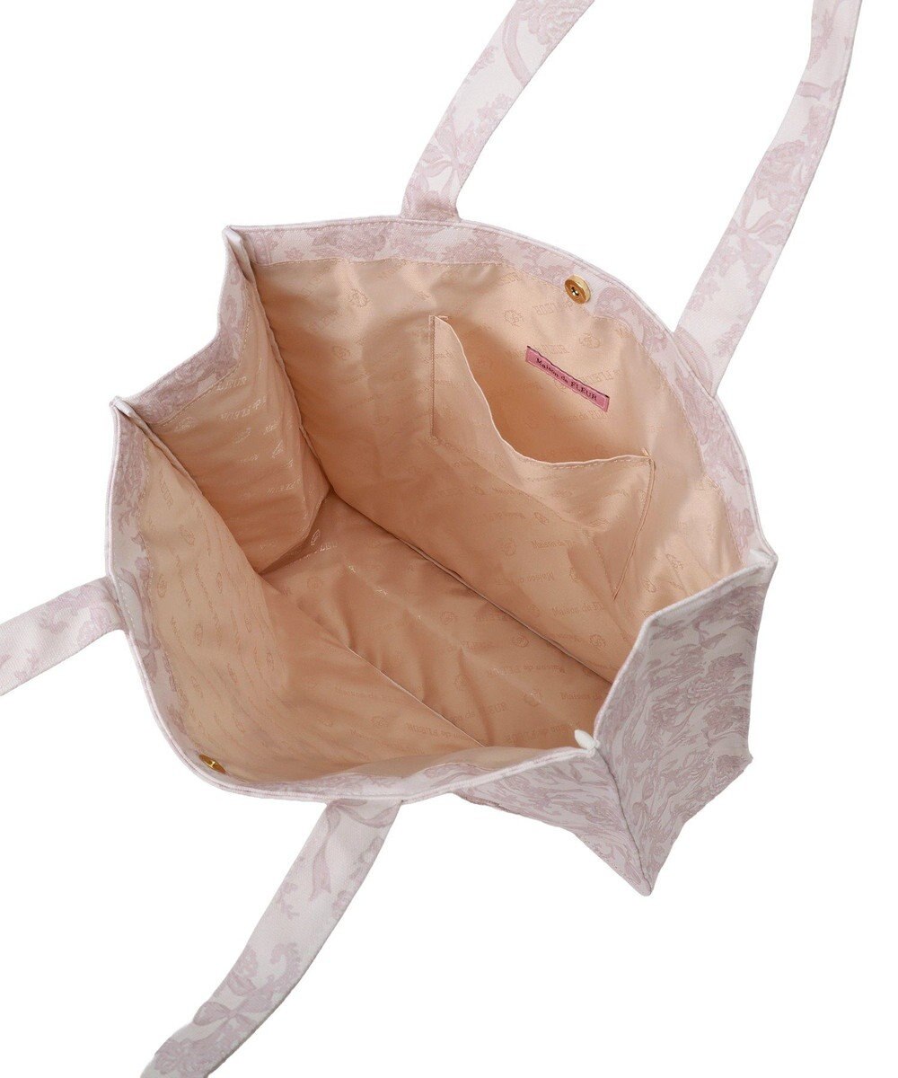 Maison de FLEUR フラワーガーデンロゴ刺繍スクエアトート 