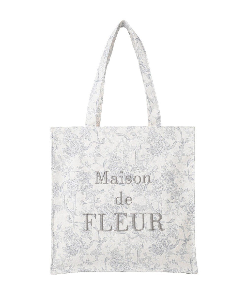 Maison de FLEUR フラワーガーデンロゴ刺繍スクエアトート 