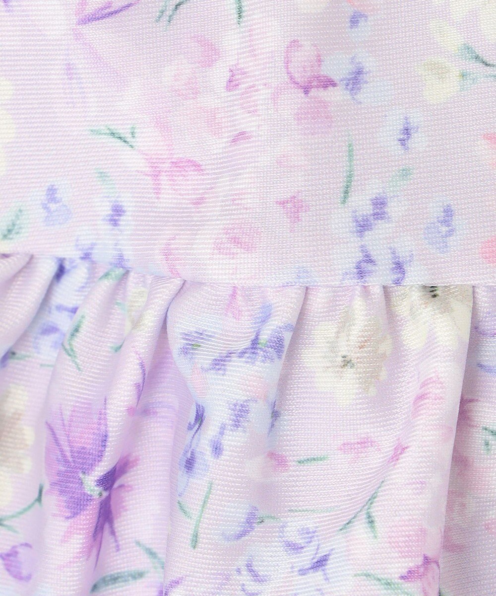 ANY KIDS ギンガムチェック×花柄セパレート水着 