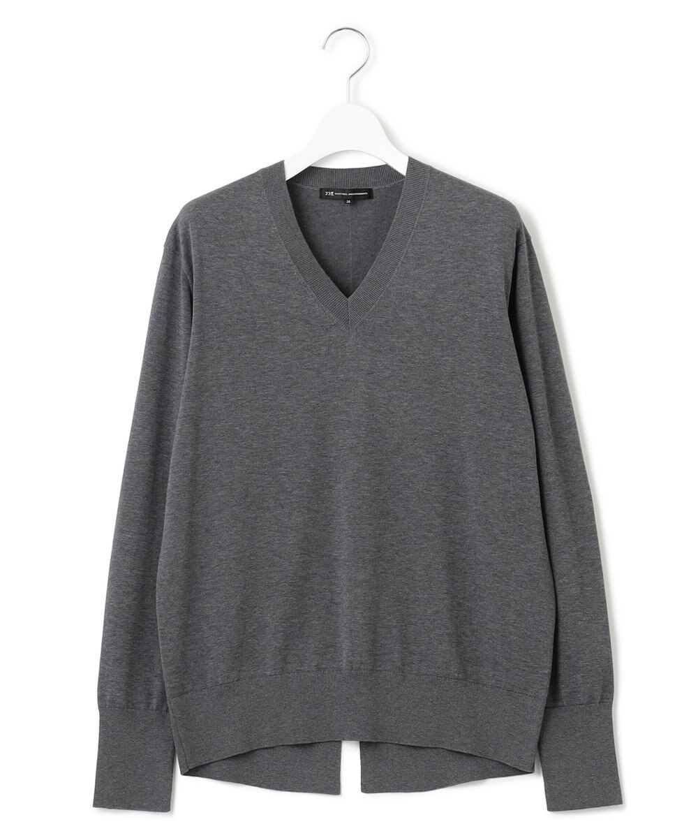 23区 【洗える】シルクコットン Vネック ニット 