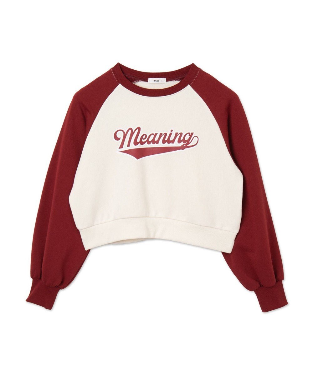 WEGO チームロゴラグランショートスウェット 