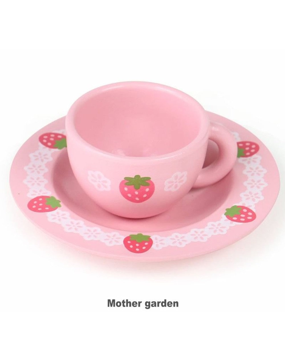 Mother garden マザーガーデン ままごと 野いちご 木のおもちゃ カップ＆お皿 ピンク（淡）