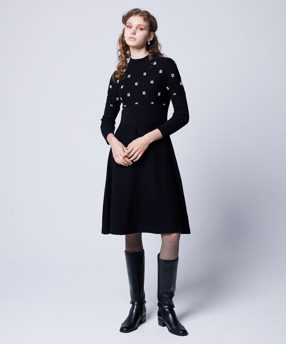 TOCCA 【洗える】PEARL BOUQUET KNITDRESS ニットドレス 