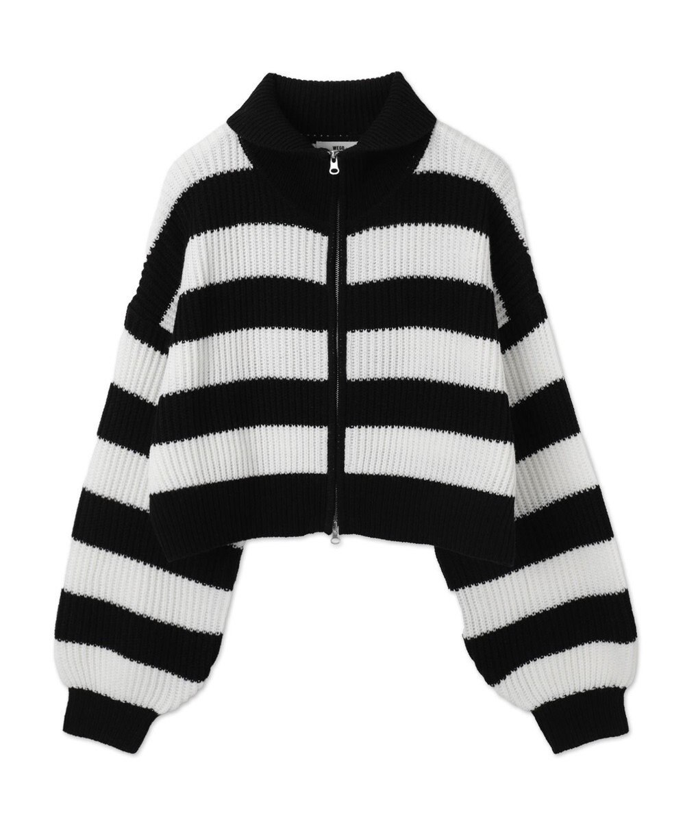 WEGO ダブルジップショートニットブルゾン 