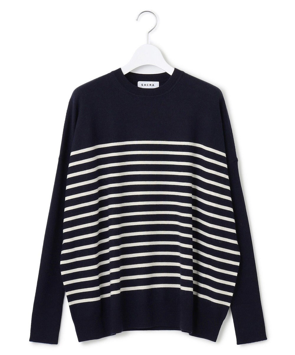 23区 【SACRA】エクストラファインメリノ ボーダーニット 