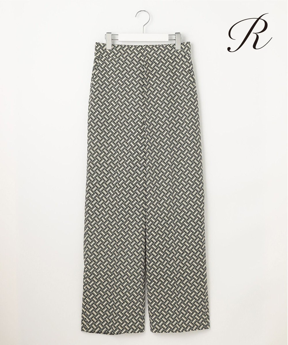 23区 S 【R(アール)】ジオメトリックプリント ワイドパンツ 