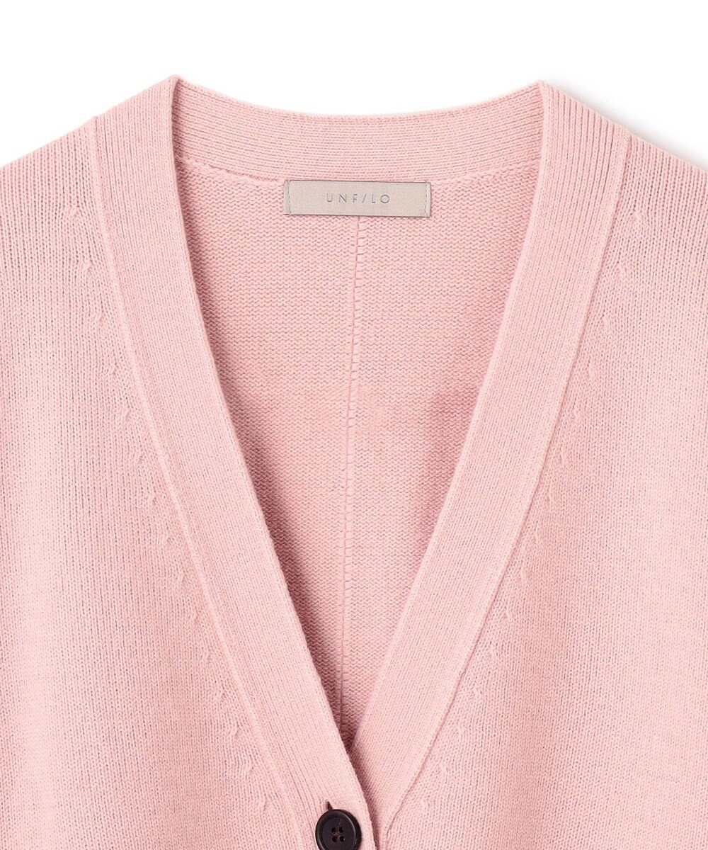 UNFILO 【洗える】クロップド Vネック カーディガン 