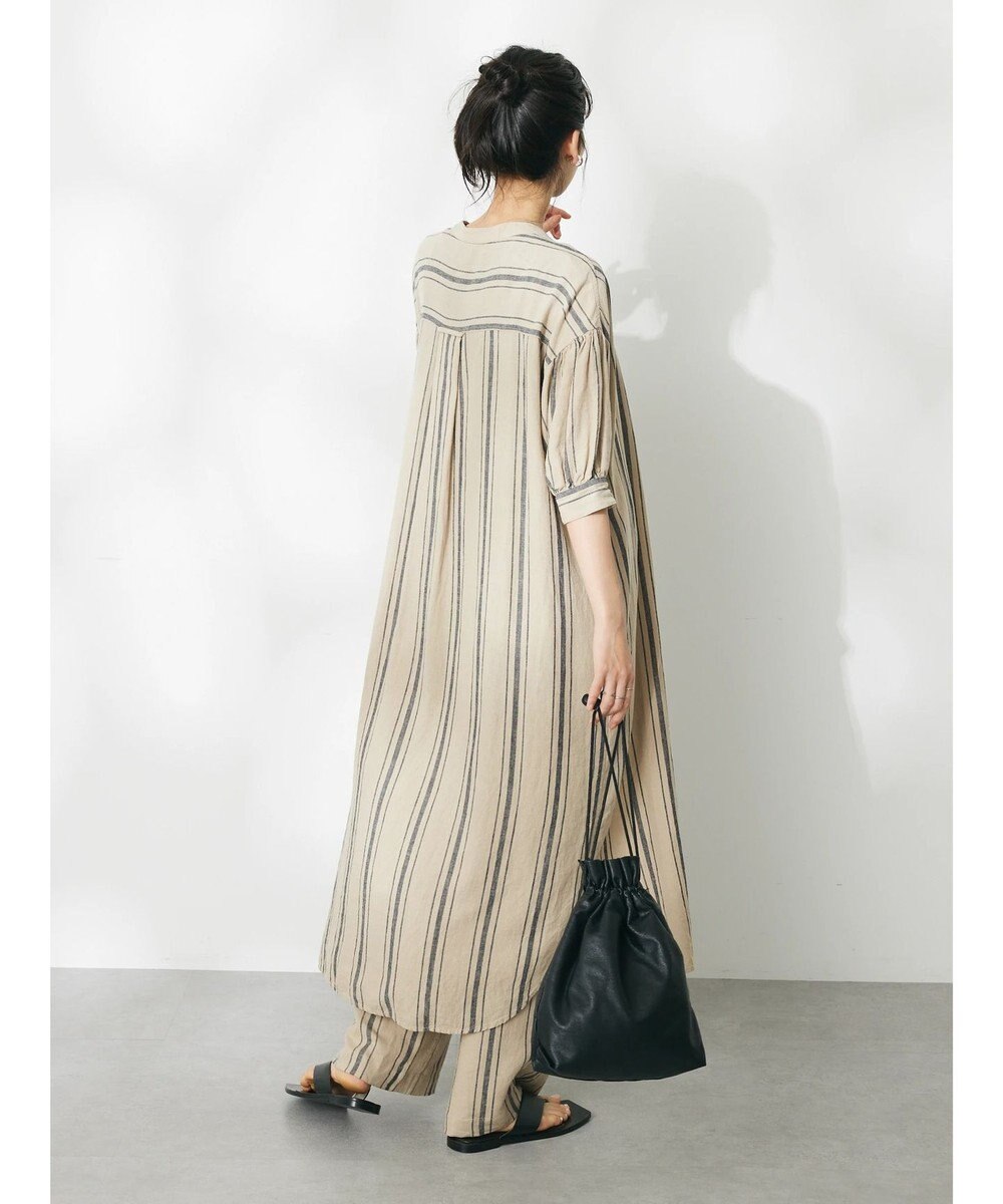 CRAFT STANDARD BOUTIQUE リネンレーヨンストライプワンピース 