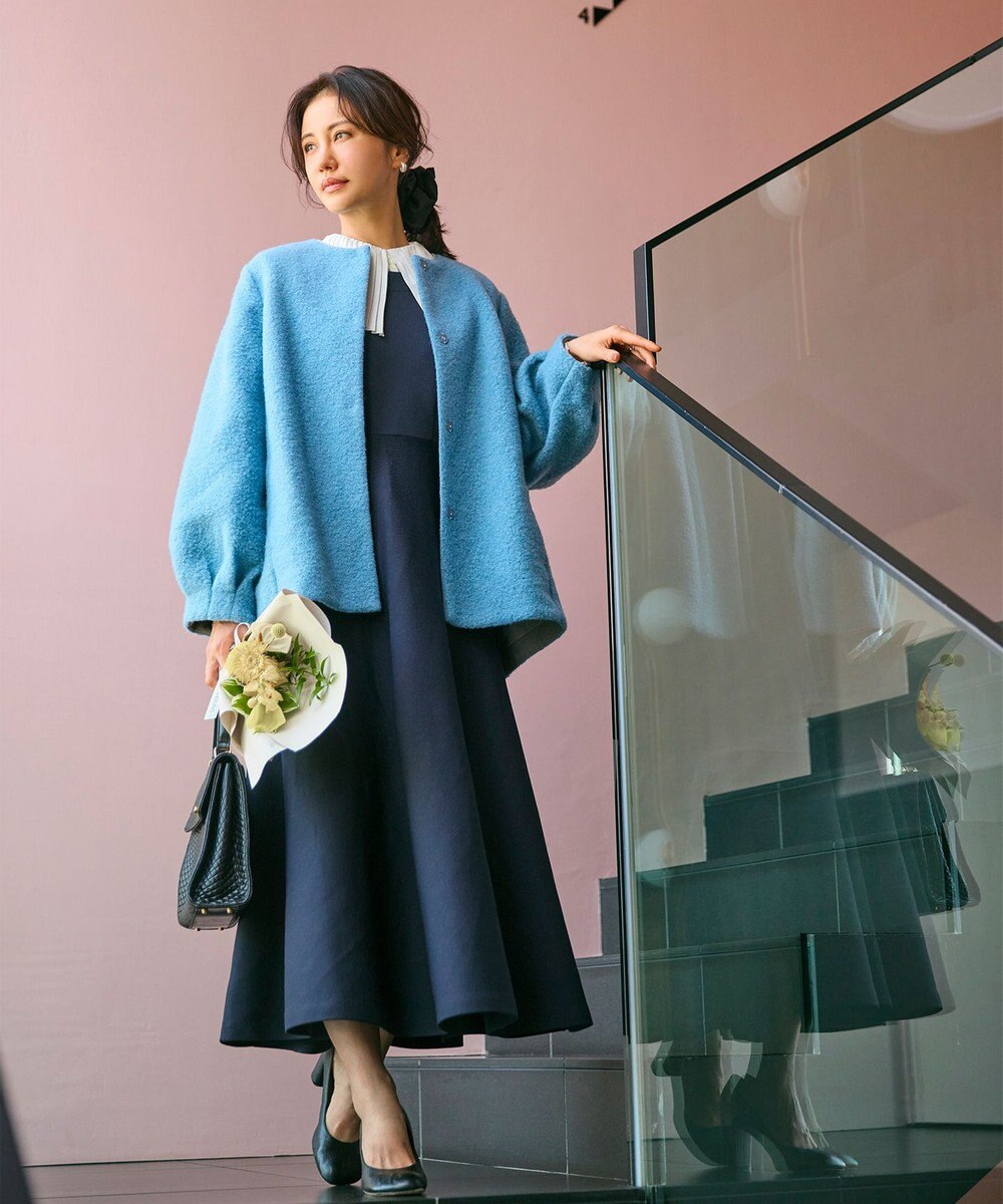 #Newans 【洗濯機可能】バックフレアショートコート 