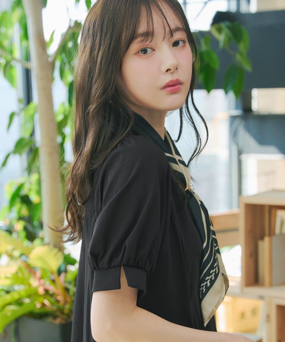 Tiaclasse 【おのののかさん着用】「サマケア」パフスリーブAラインワンピース 