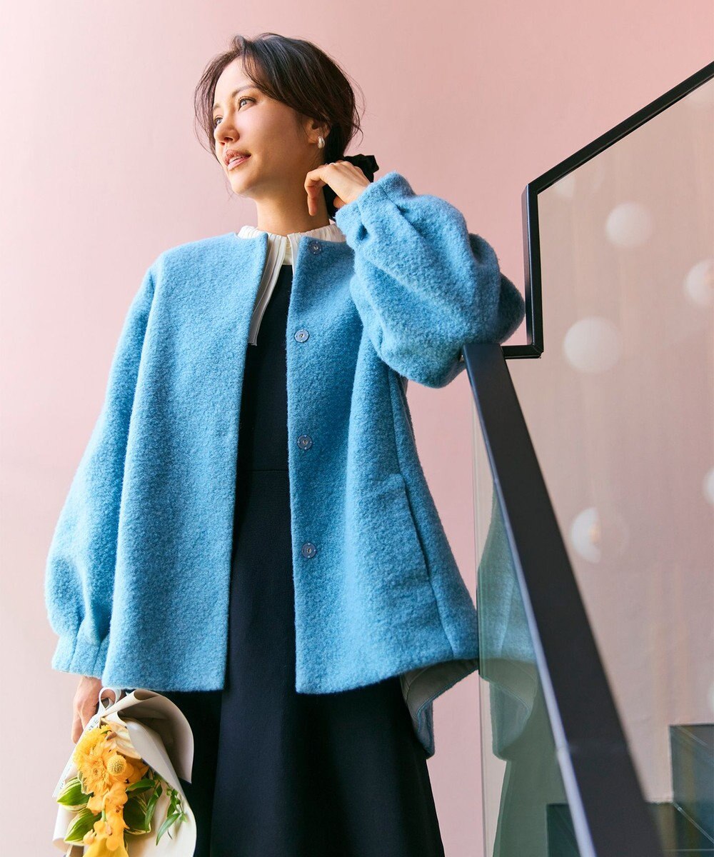 #Newans 【洗濯機可能】バックフレアショートコート 