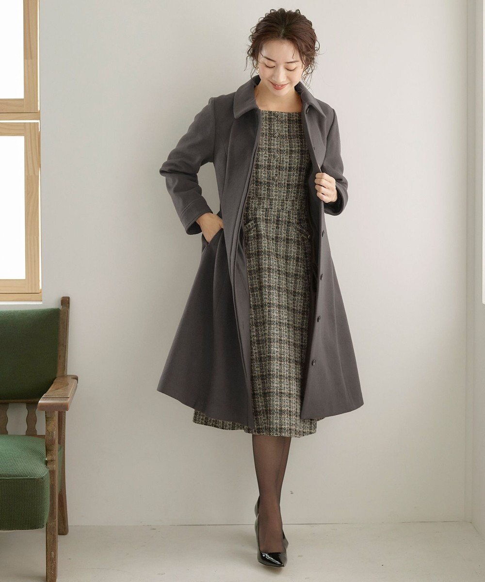 Tiaclasse 【ウール90％】ステンカラープリンセスウールコート 