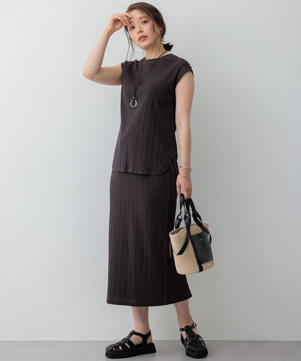 23区 【SLOW/一部店舗限定】ランダムリブフライス スカート 