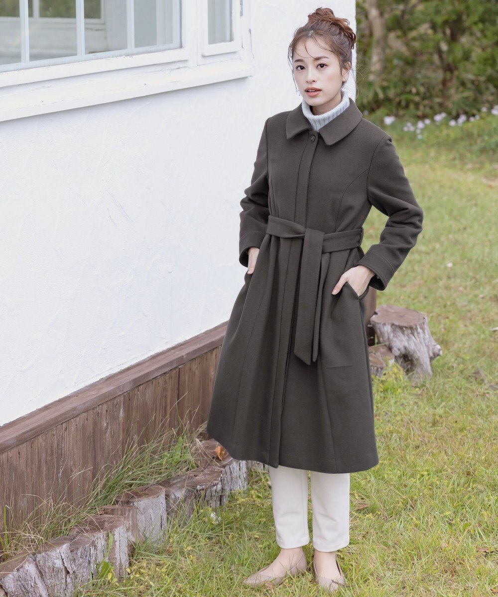 Tiaclasse 【ウール90％】ステンカラープリンセスウールコート 