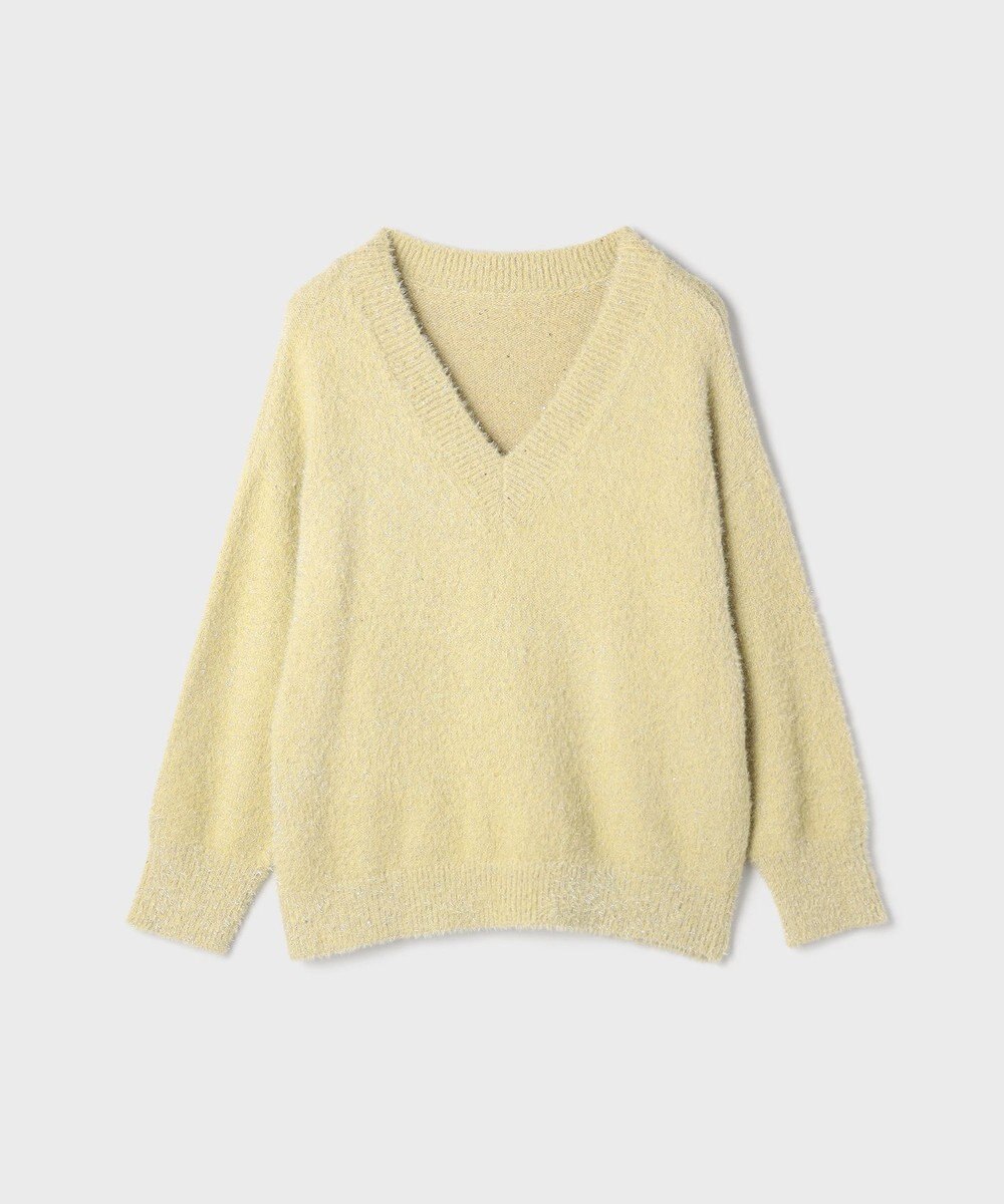 GRACE CONTINENTAL ラメフェザーニットトップ 