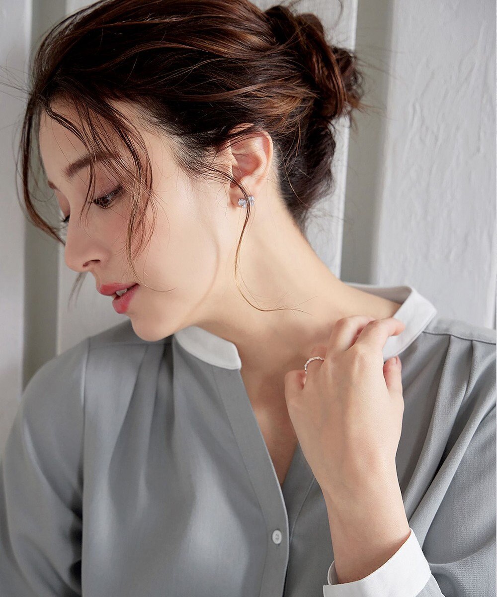 Tiaclasse 【洗える】クレリックシャツチュニックブラウス 