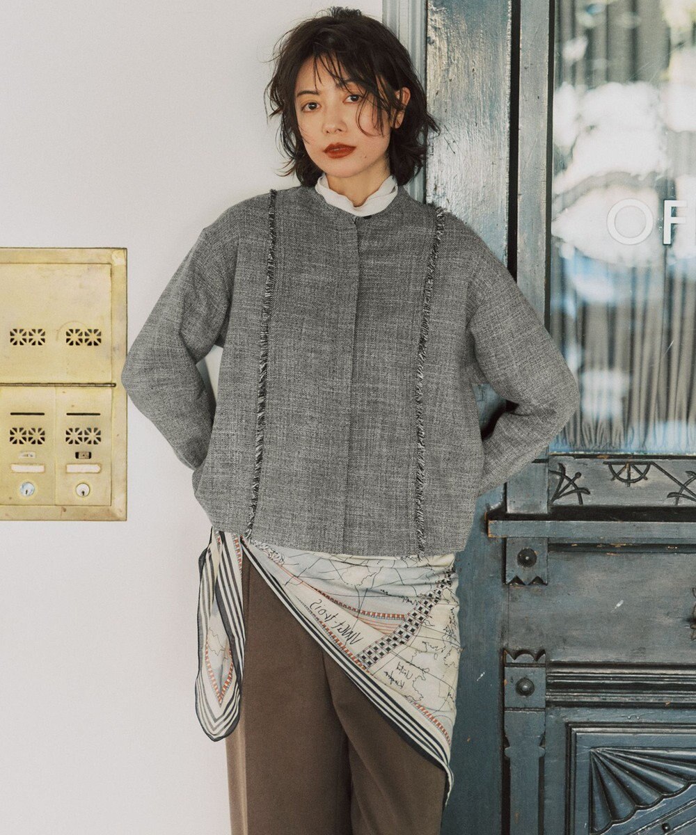 ICB ライトスラブツイード シャツジャケット 