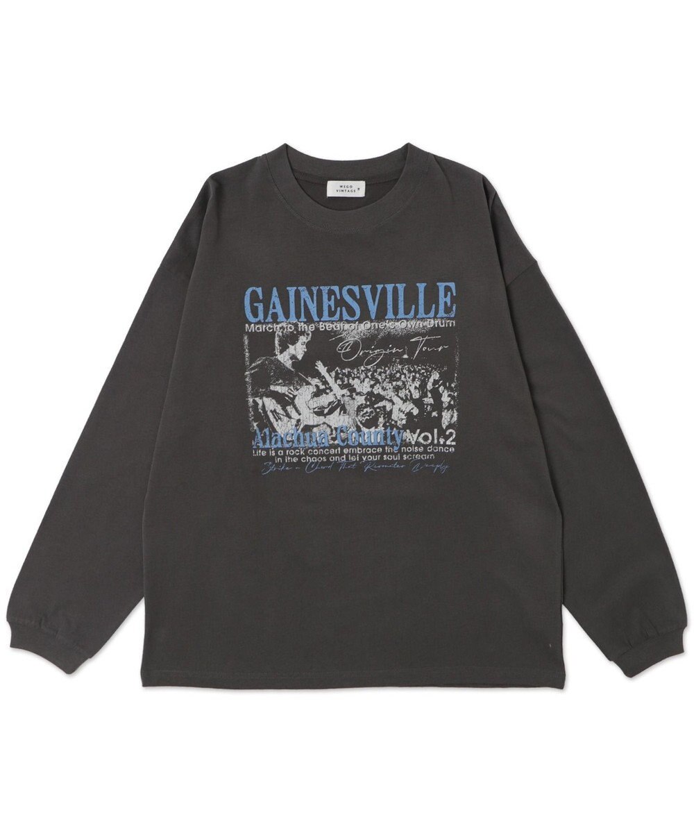 WEGO 【ユニセックス着用ITEM/MLサイズ展開】ヴィンテージライクグラフィックT（LS） 