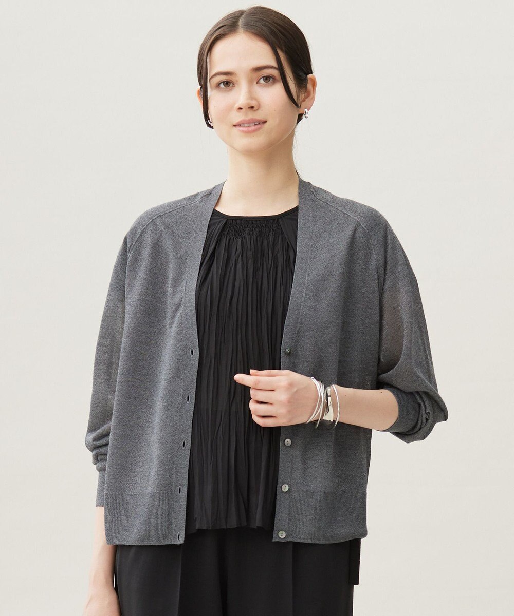 自由区 【洗える】ブライトシアー カーディガン 