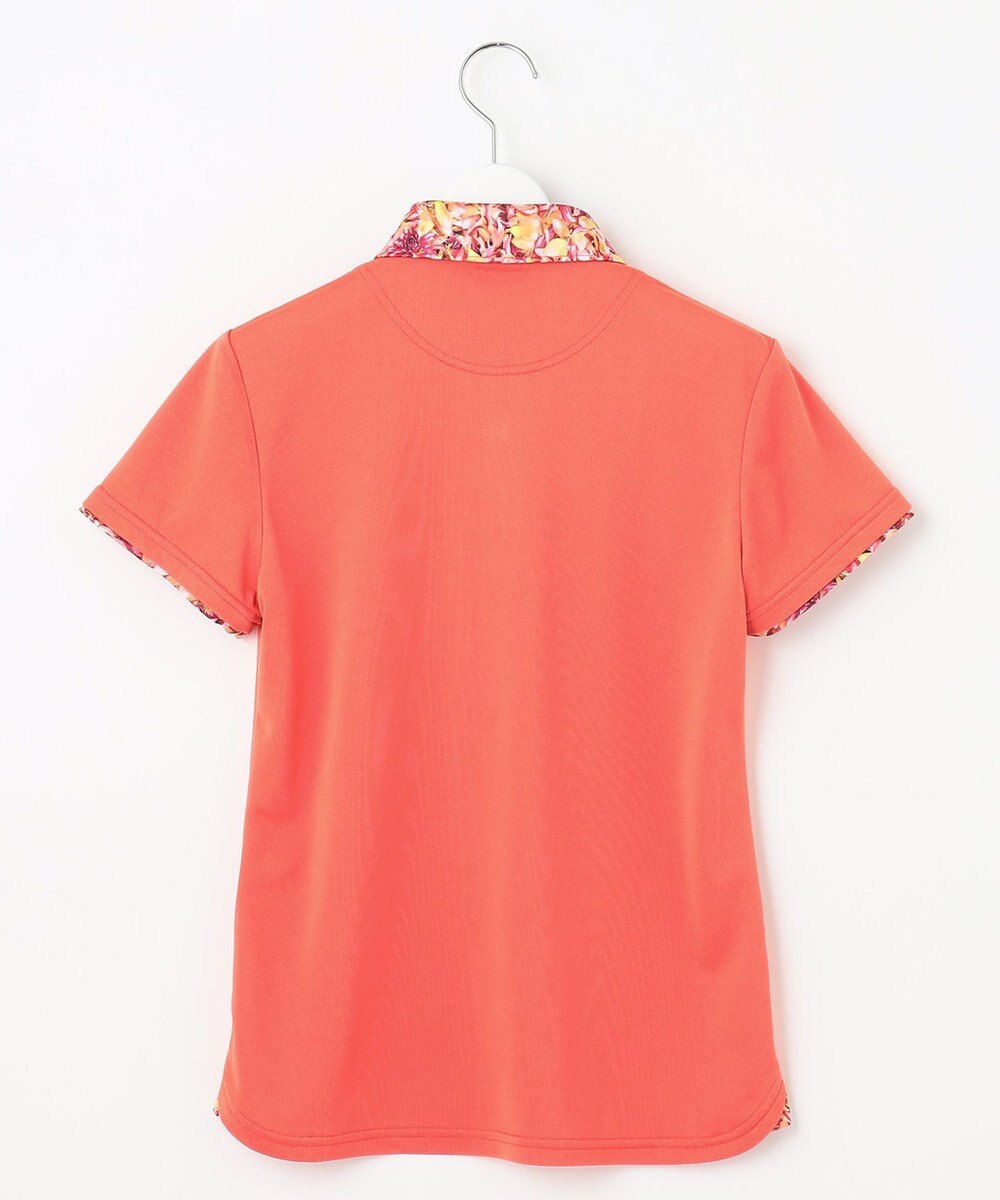 23区GOLF 【WOMEN】無地×プランティカプリント 半そでポロシャツ 