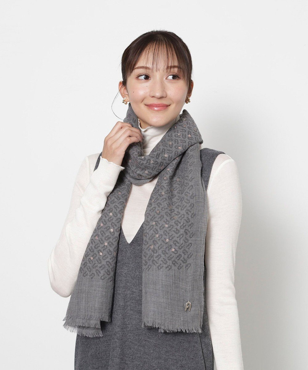 MOONBAT FURLA(フルラ）ウール100％ ウールアーチロゴストール 