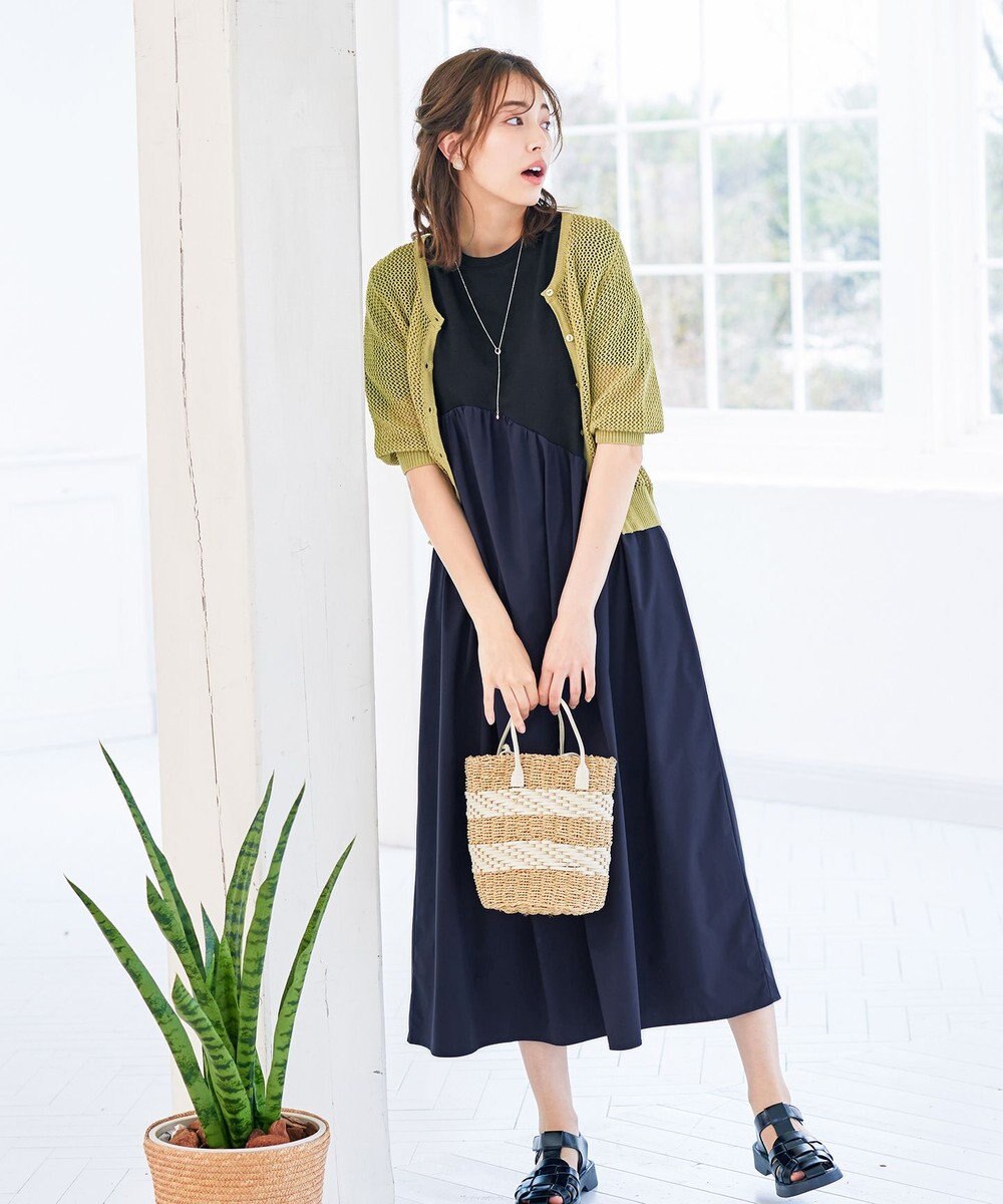 Tiaclasse 【洗える】切替マキシワンピース 