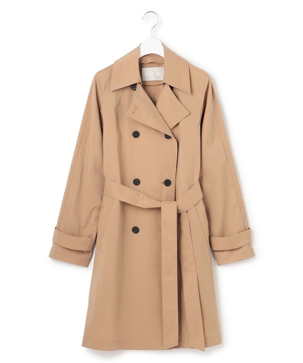 ICB 【2WAY仕様】メモリーストレッチタフタ トレンチコート 