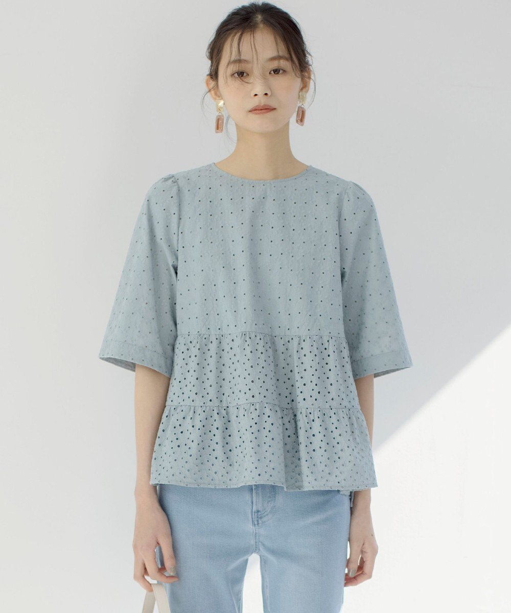 組曲 S エンブロイダリーレースフリル ブラウス 