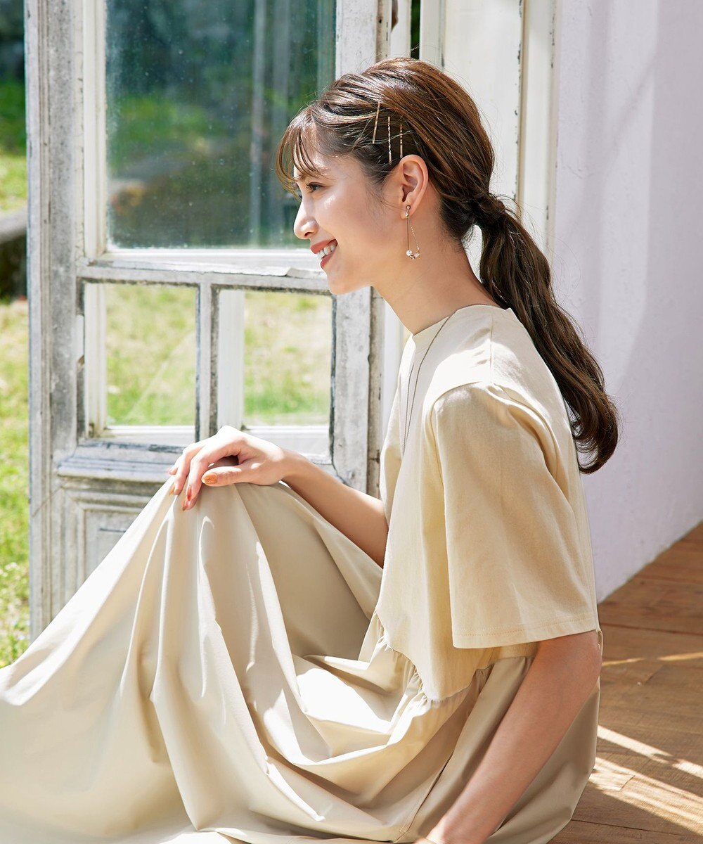 Tiaclasse 【洗える】切替マキシワンピース 