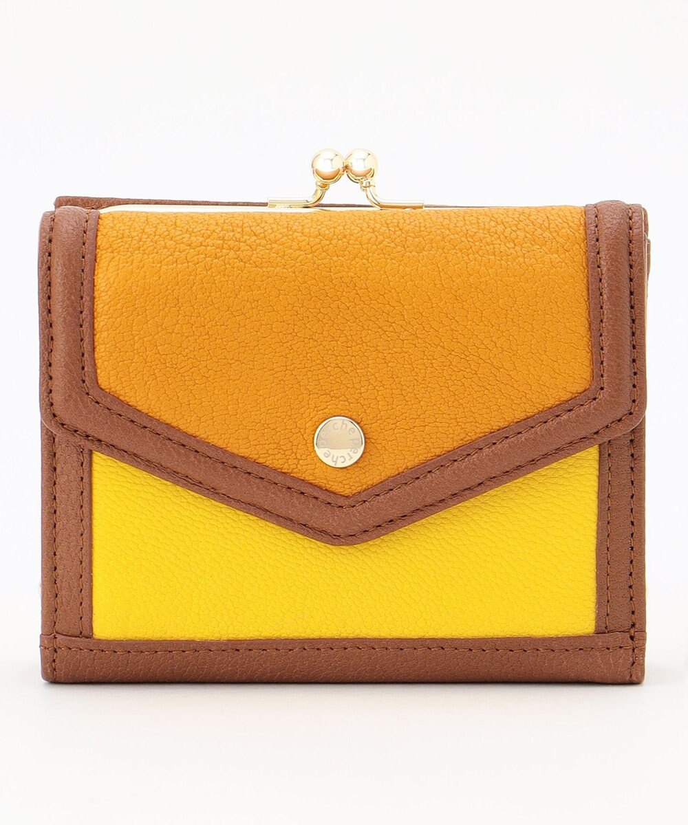 UNBILLION ペルケ perche トリミング配色外ガマ二つ折り財布 