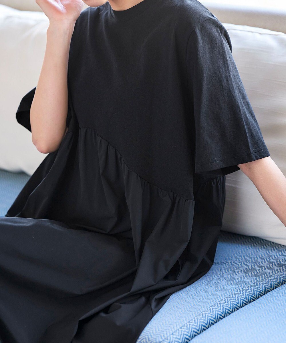 Tiaclasse 【洗える】切替マキシワンピース 