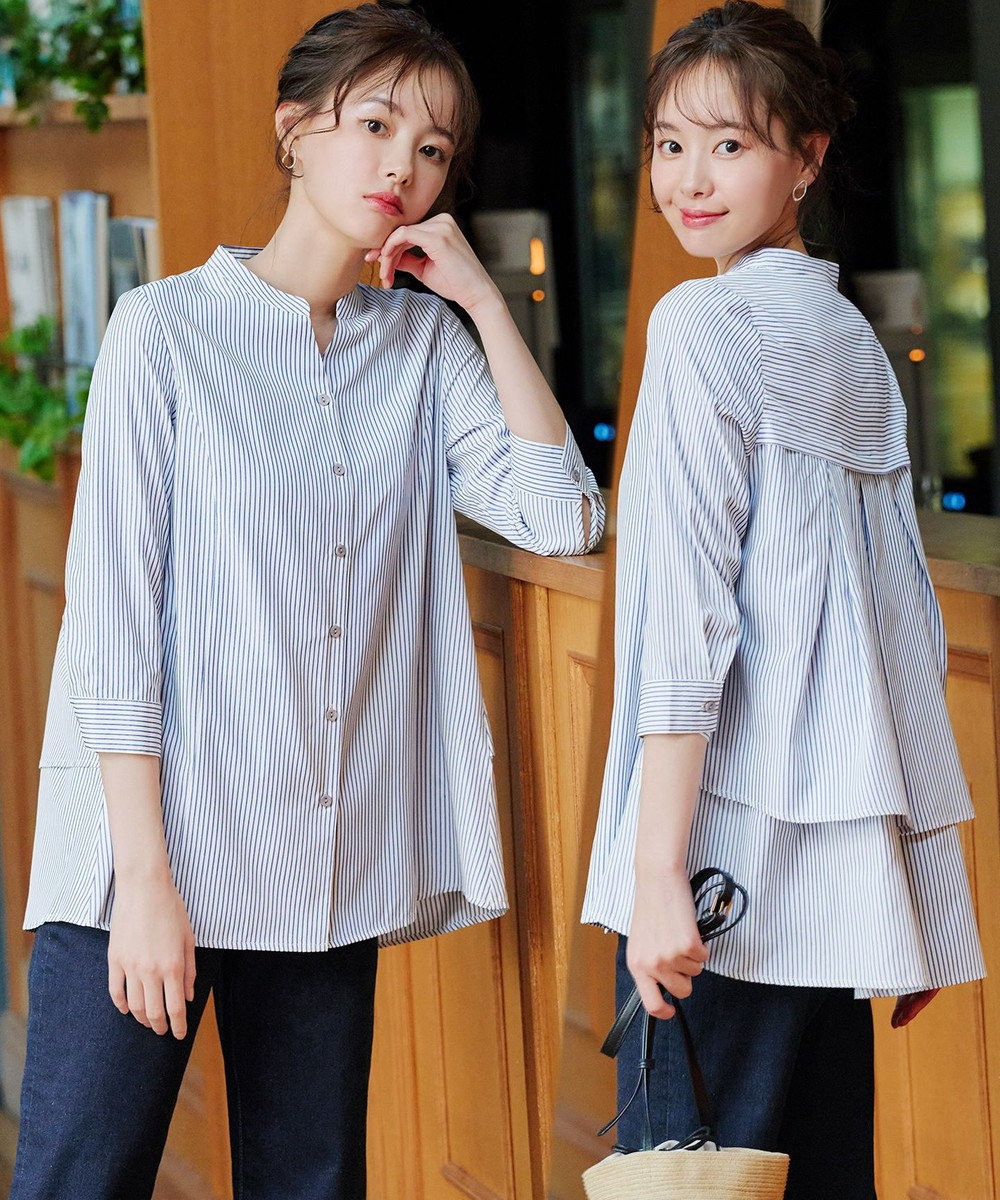 Tiaclasse L 【洗える】バックタックフレアチュニック 