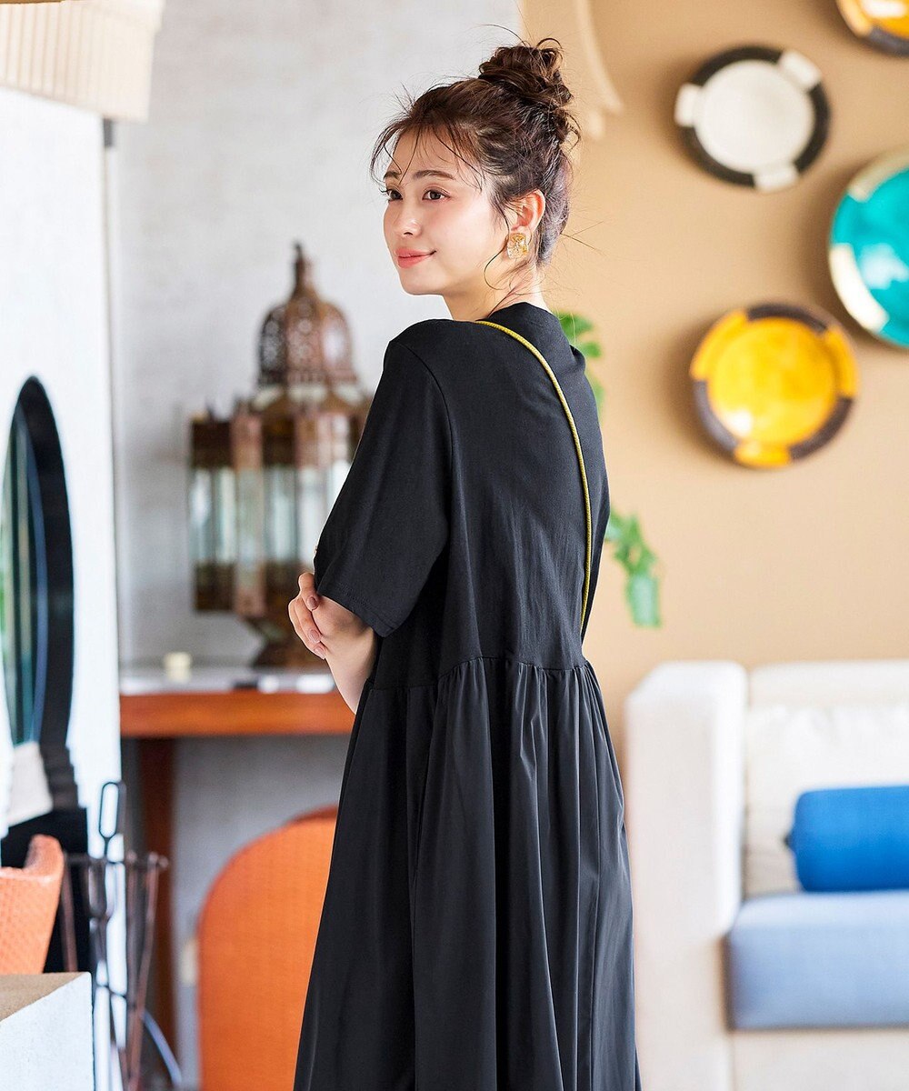 Tiaclasse 【洗える】切替マキシワンピース 