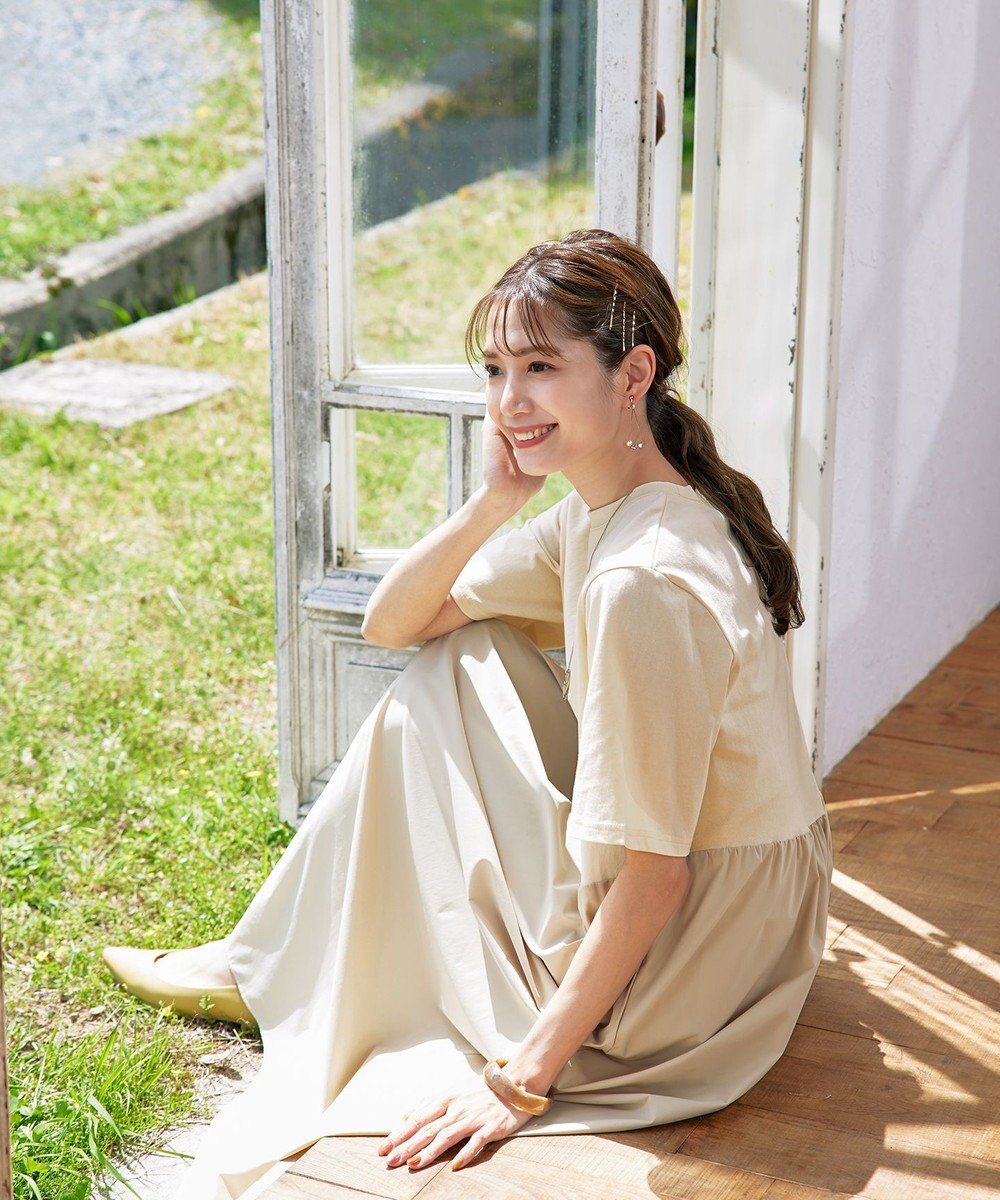 Tiaclasse 【洗える】切替マキシワンピース 