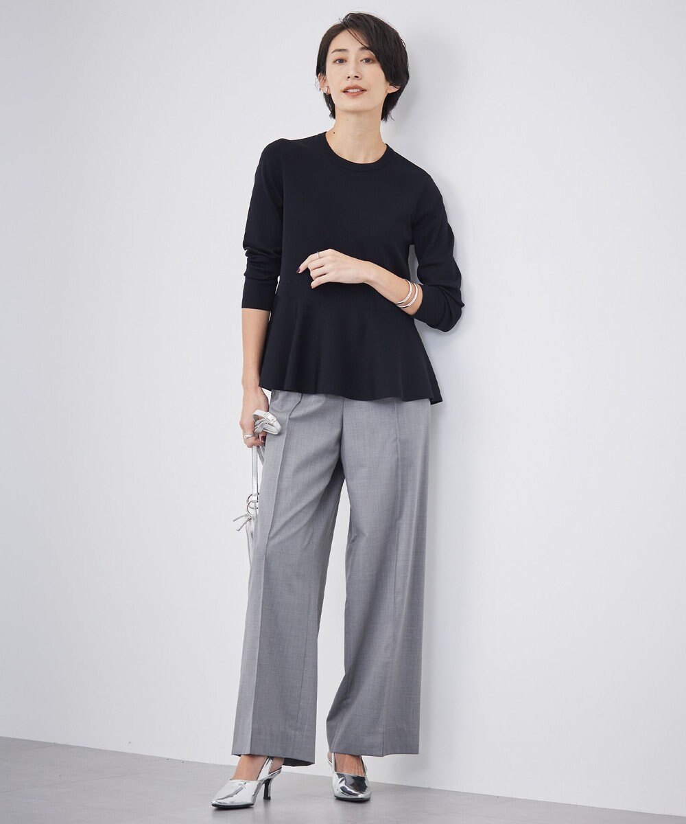 ICB 【洗える】Ｔ/Wブロード ワイドストレートパンツ 