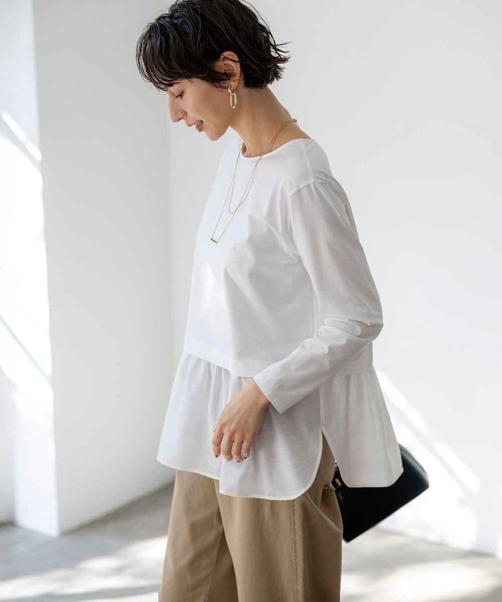 23区 【先行予約】ナチュラルコットンベア シアードッキング カットソー 