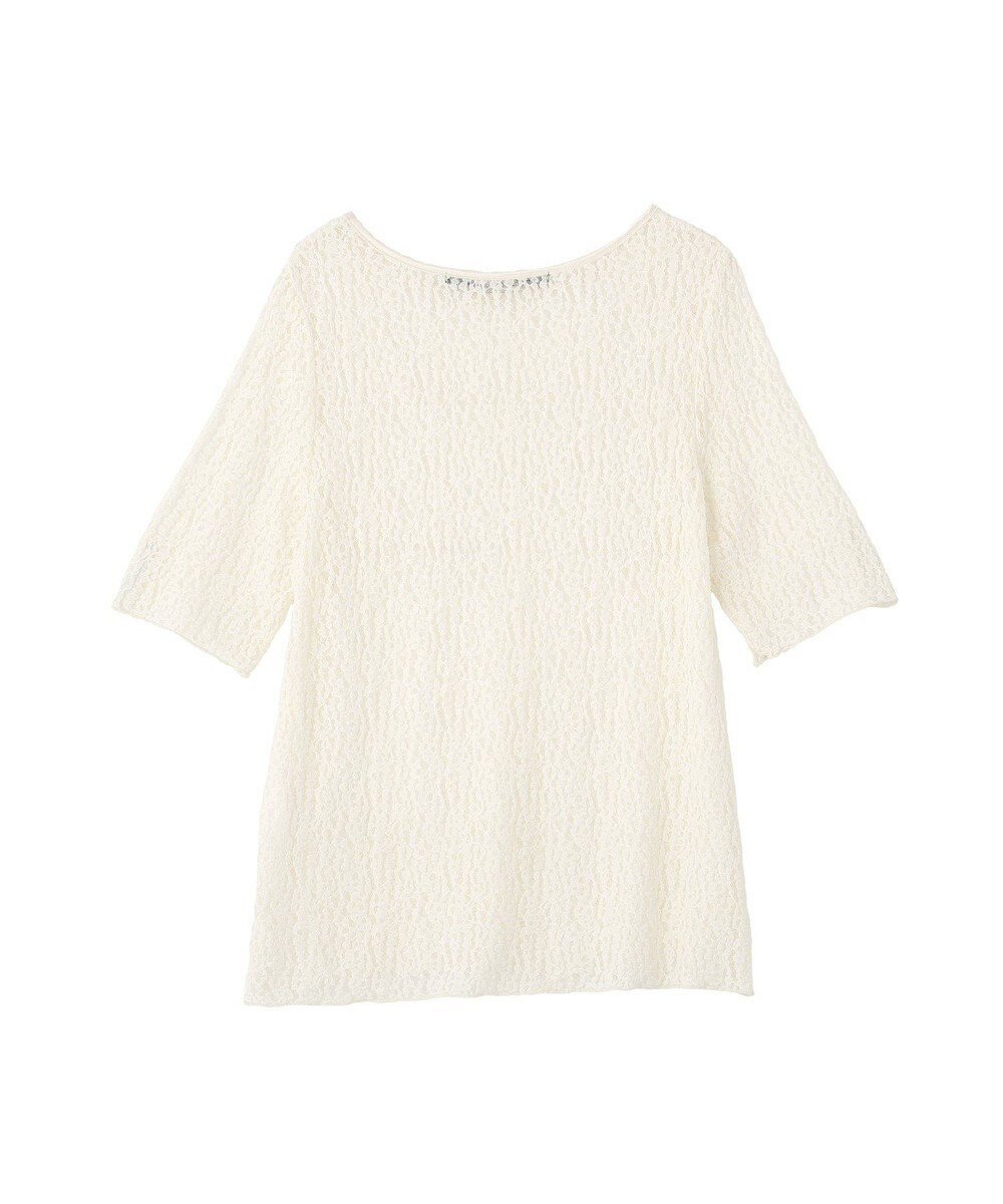 YECCA VECCA 5分袖レースシアートップス 