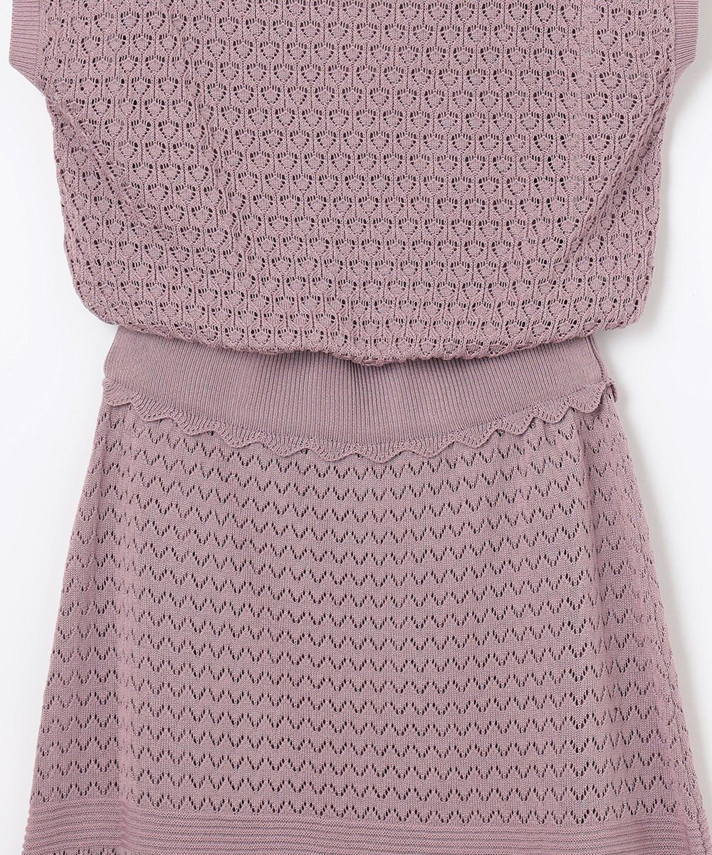 Feroux 【洗える】透かし編みニット ワンピース 