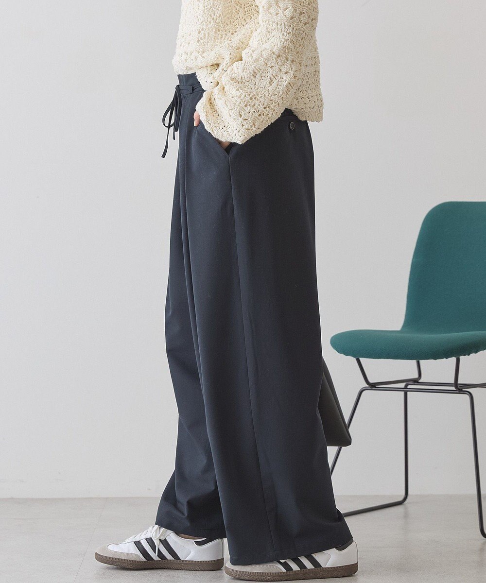 AMERICAN HOLIC リボン付きタックワイドパンツ 