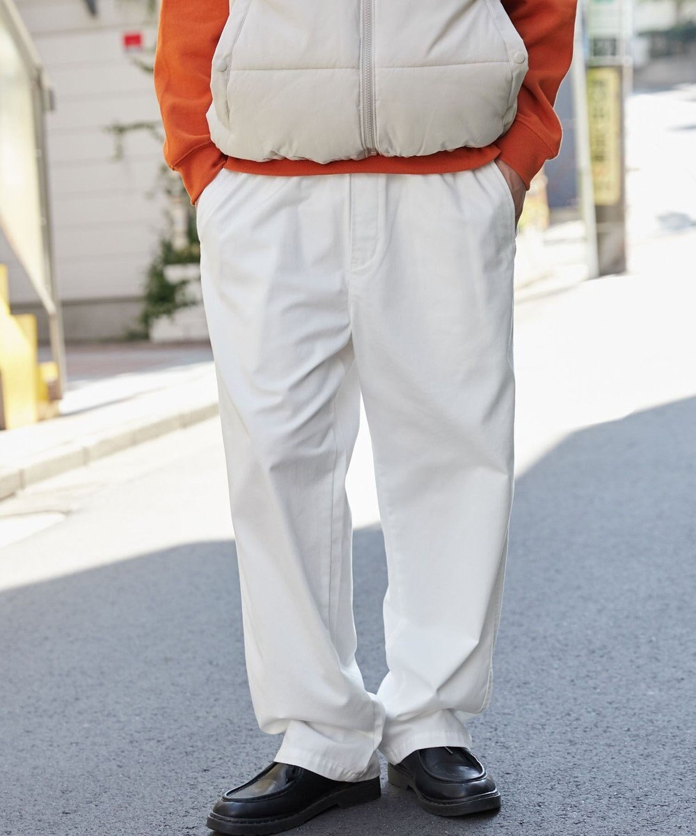 WEGO 【ウエストゴム/SMLサイズ展開/ユニセックス着用ITEM】チノイージーストレートパンツ 