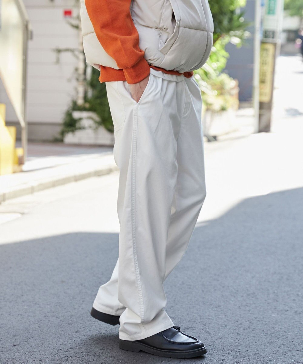 WEGO 【ウエストゴム/SMLサイズ展開/ユニセックス着用ITEM】チノイージーストレートパンツ 