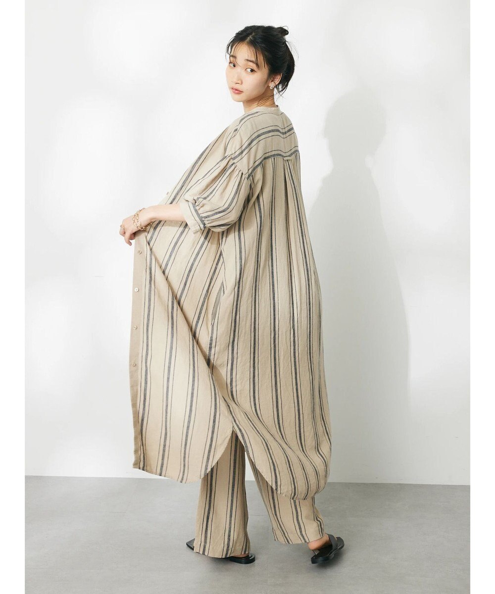 CRAFT STANDARD BOUTIQUE リネンレーヨンストライプワンピース 