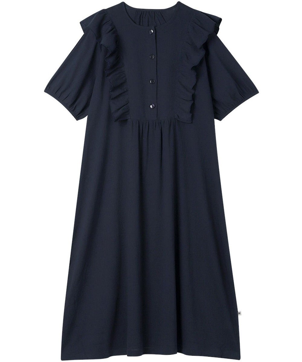 WACOAL ワコール_リラックス＆スリープ ネグリジェ 5分袖 半袖 綿100%(本体) 楊柳素材 ロング丈(ふくらはぎ付近) レディース KNT111 /ワコール 