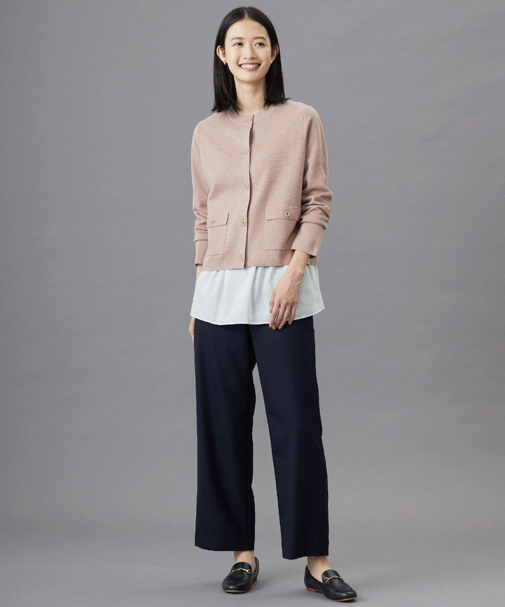 J.PRESS LADIES L 【WEB限定・洗える】WORSTED WOOL クルーネック カーディガン 
