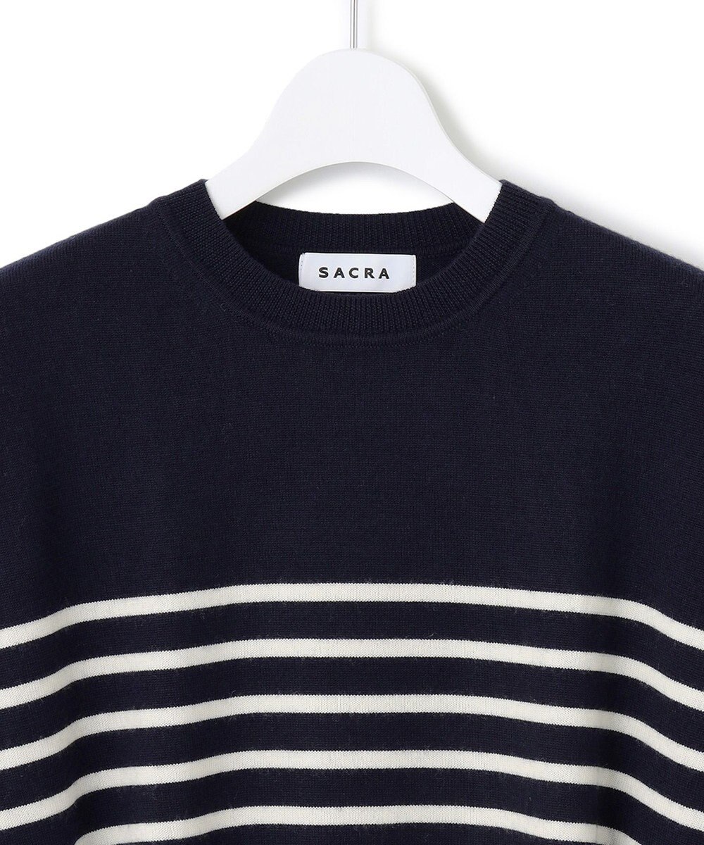 23区 【SACRA】エクストラファインメリノ ボーダーニット 