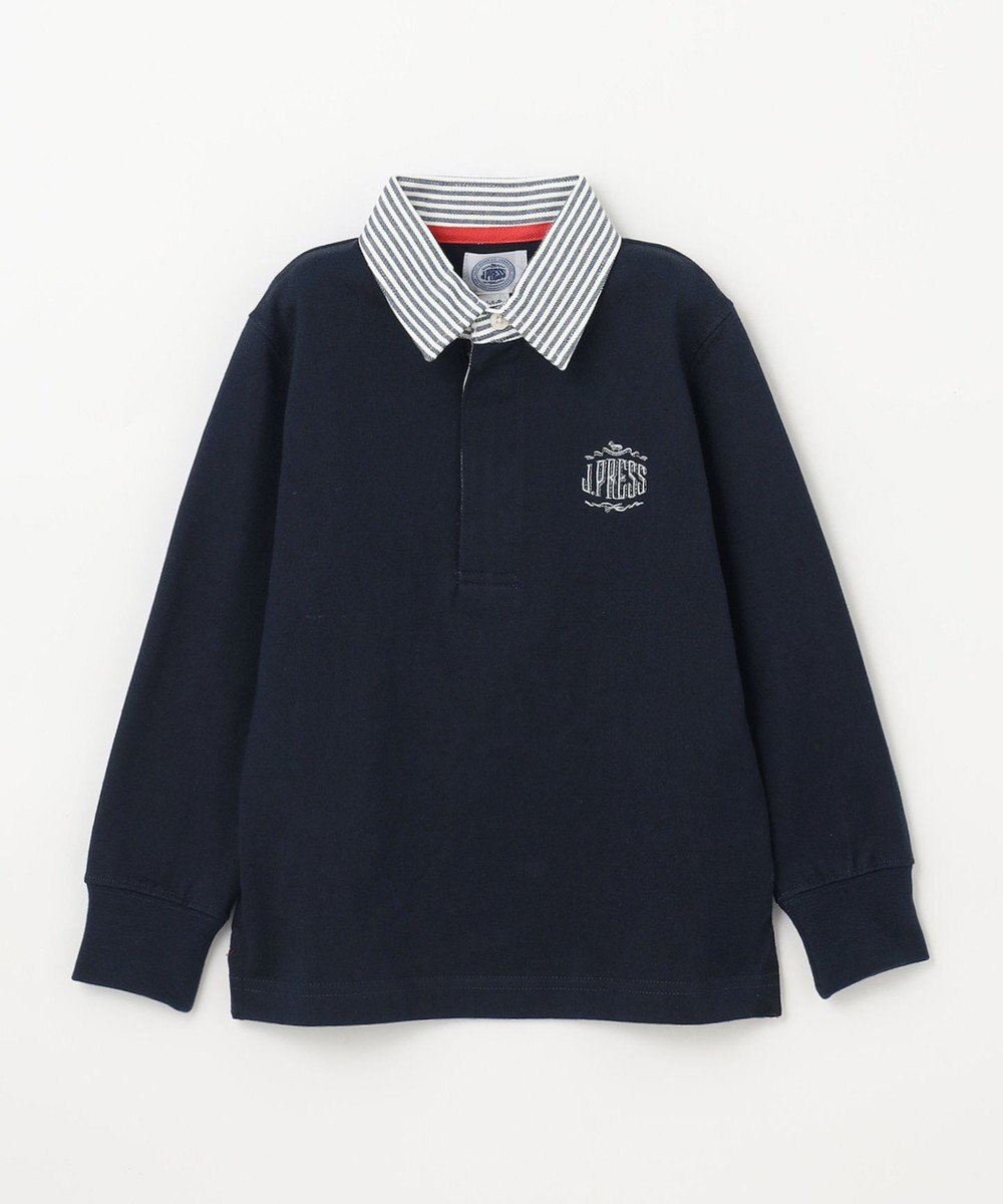 J.PRESS KIDS 【110-130cm】柄襟ラガー 長袖ポロシャツ 