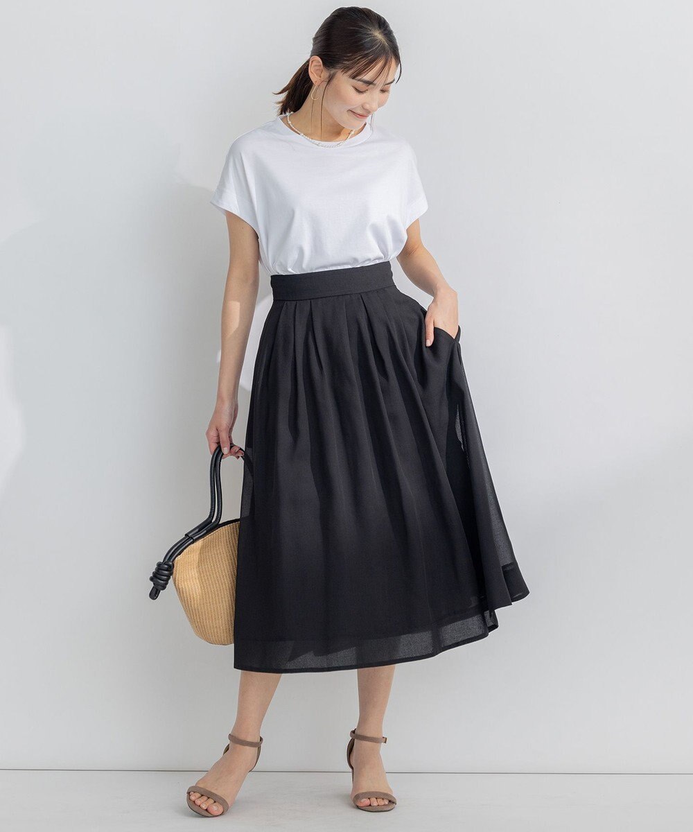 組曲 【洗える・イージーケア】カラーボイル フレアスカート 