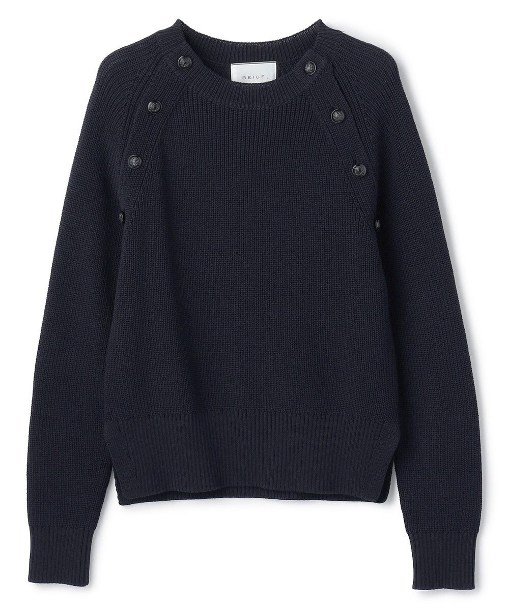 BEIGE， HELIODOR / スポンディッシュマリンボタンニット 