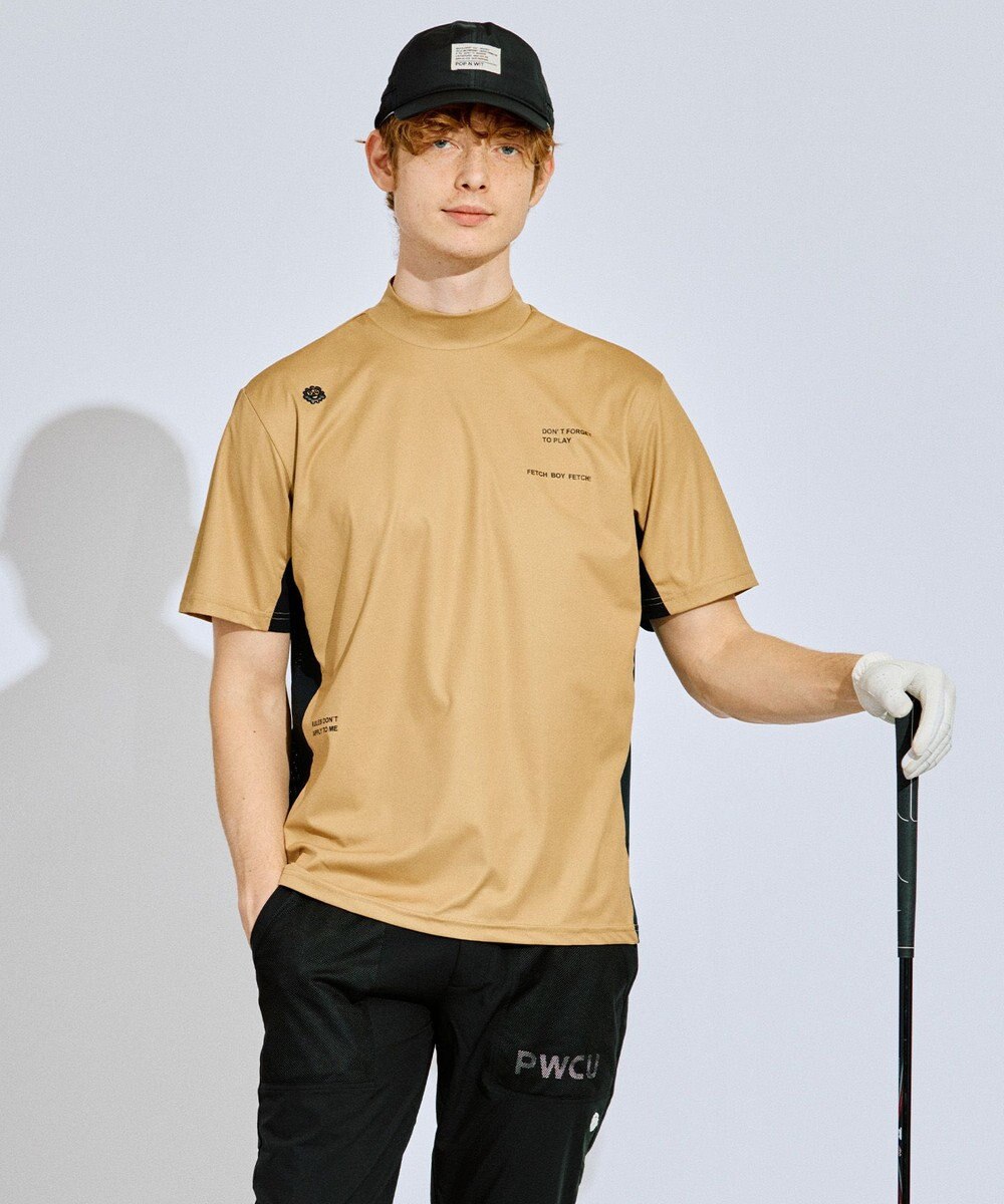 PW CIRCULUS 【吸水速乾 / UV遮蔽率96.3% UVカット / ストレッチ】【MEN】メッシュコンビモックネックT ゴルフ 